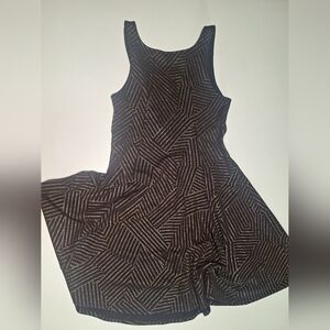 Chic Strapless Black and Brown Patterned Dress